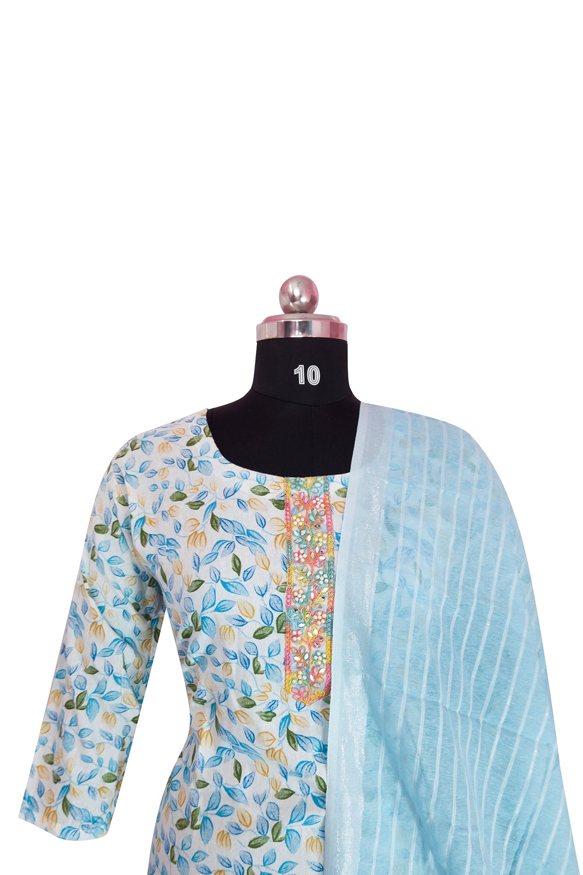 3\4 sleeve Kurta pant & Dupatta Set Cotton Fabric