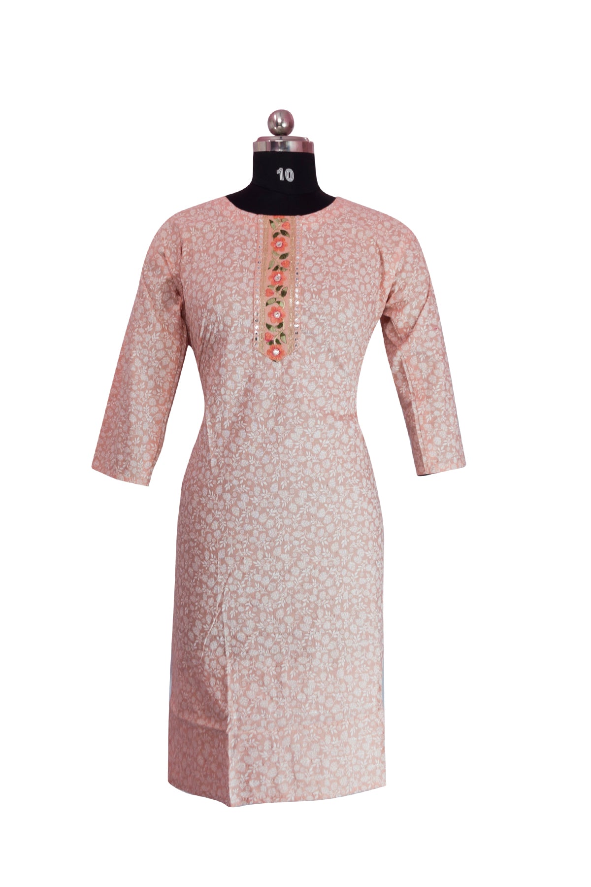 3\4 sleeve Kurta set Pant Dupatta cotton Fabric