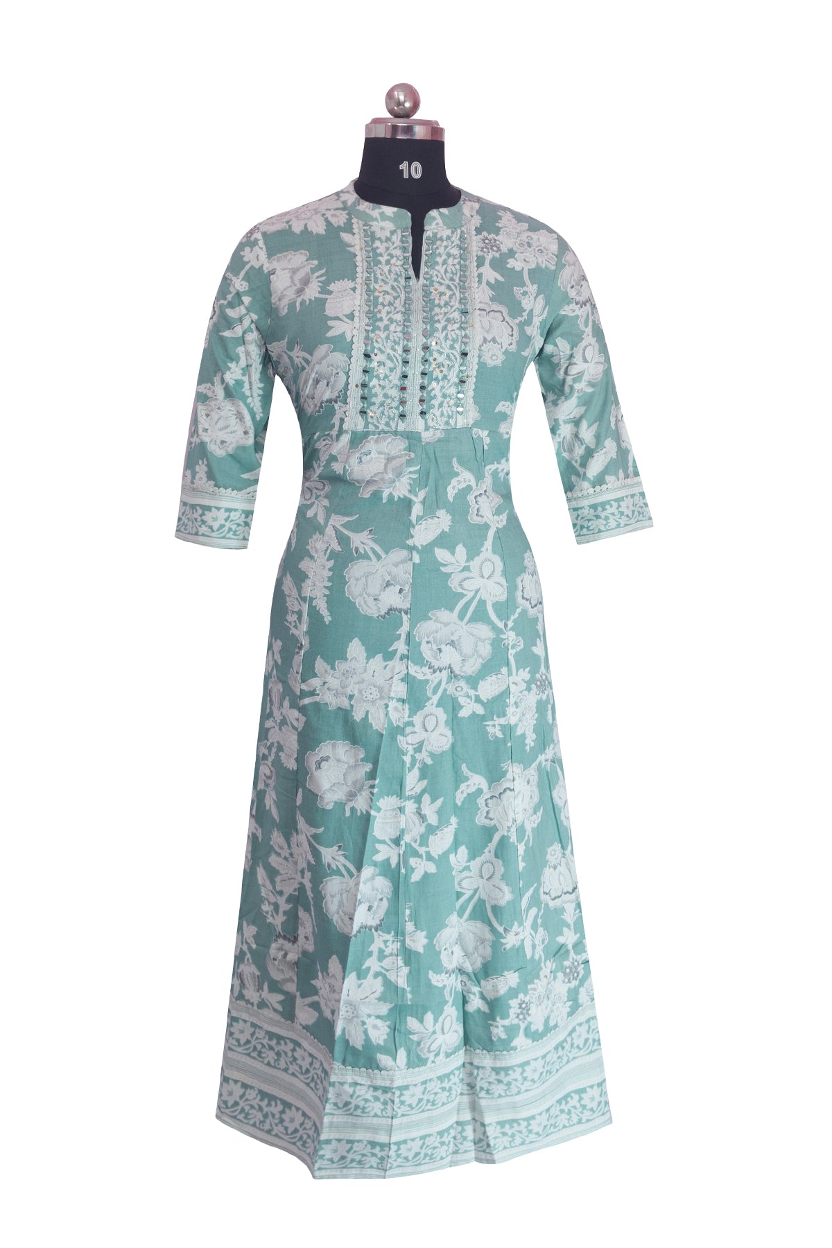 3\4 sleeve Long Kurta Cotton Fabric