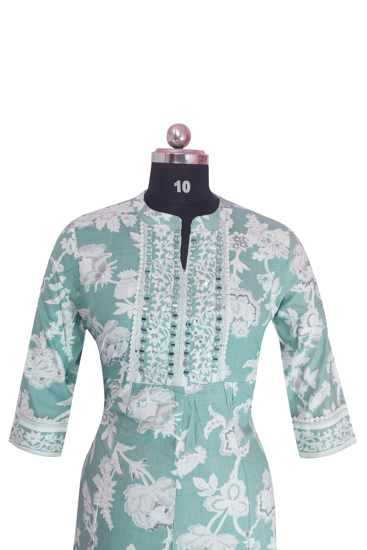 3\4 sleeve Long Kurta Cotton Fabric