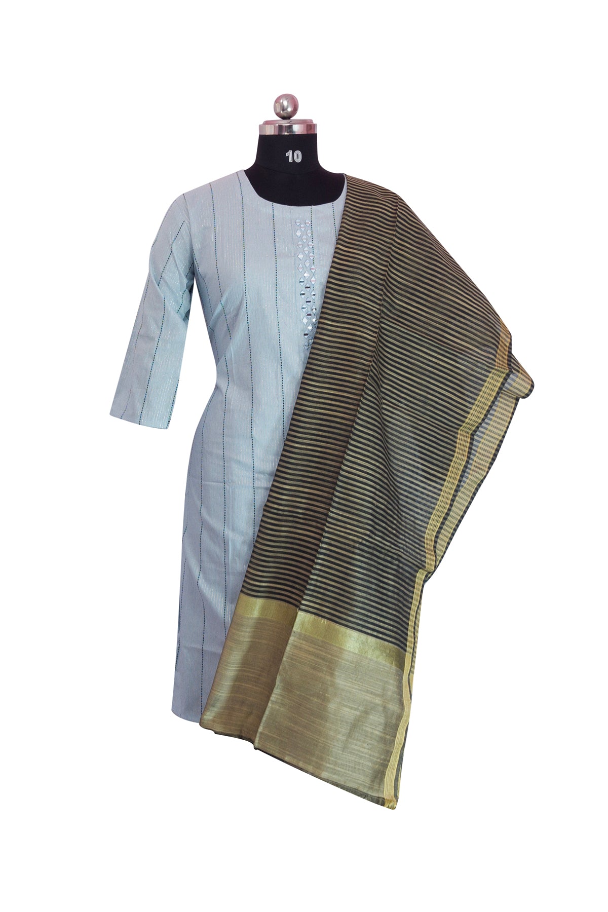 3\4 sleeve Kurta set palazzo Dupatta Rayon Fabric