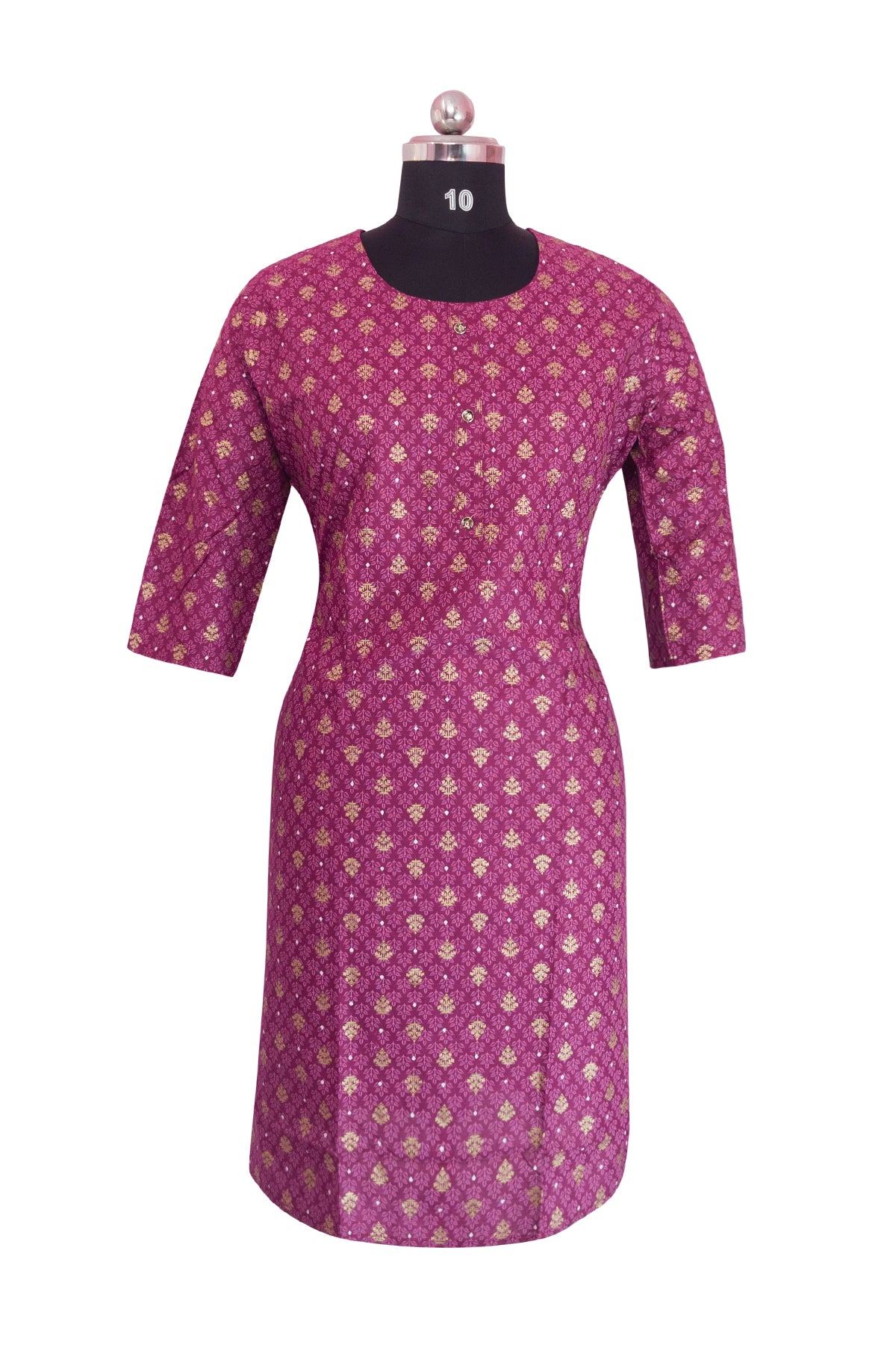 3\4 sleeve Kurta Set with Ethnic Palazzo Pants Rayon Fabric
