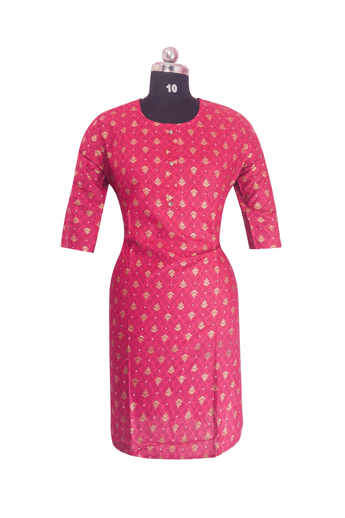 3\4 sleeve Kurta Set with Ethnic Palazzo Pants Rayon Fabric
