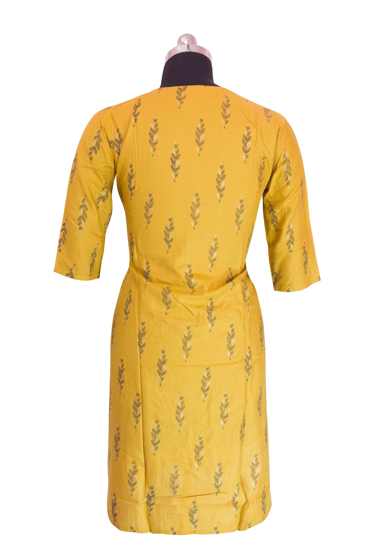 3\4 sleeve Kurta Set with Ethnic Palazzo Pants Rayon Fabric