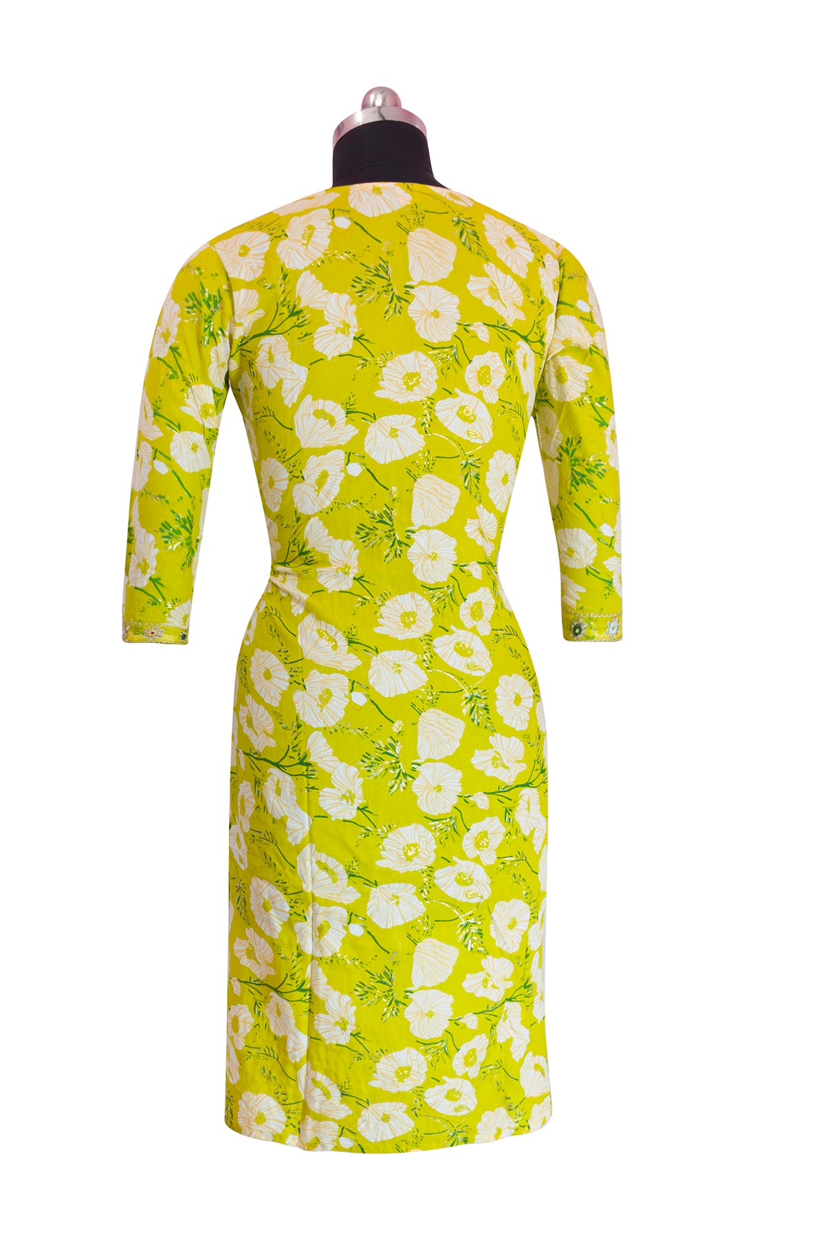 3\4 sleeve Long Kurta Set Cotton Fabric