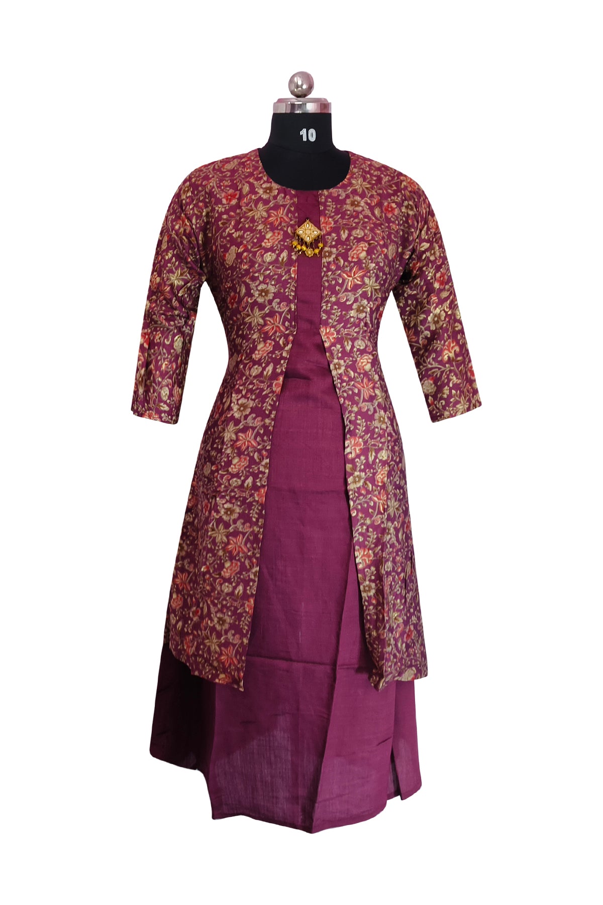 3\4 sleeve Kurta Vatican Foil Print