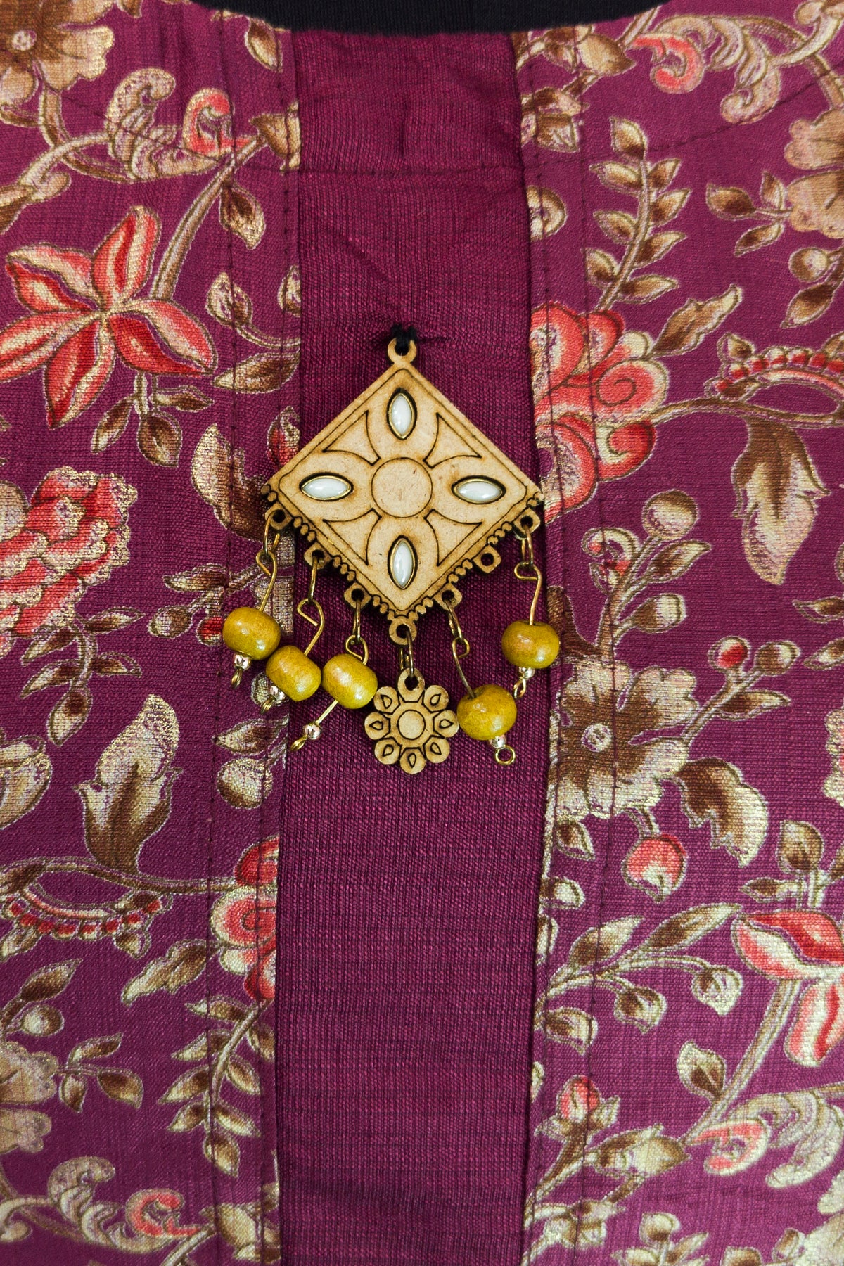 3\4 sleeve Kurta Vatican Foil Print