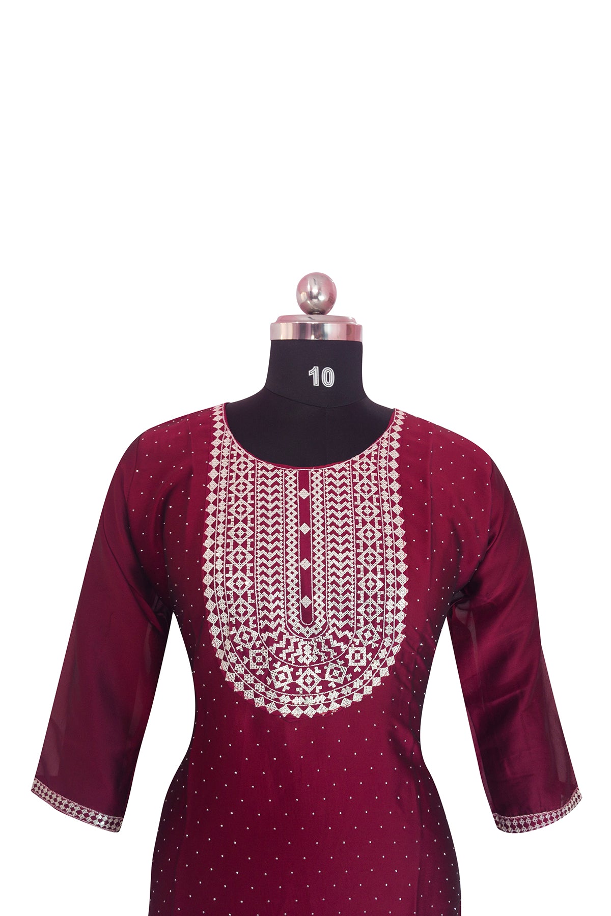 3\4 sleeve Long Kurta satin fabric