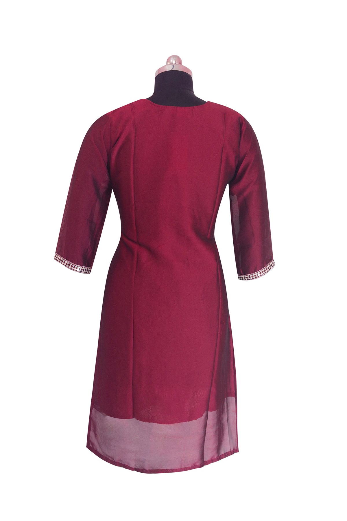 3\4 sleeve Long Kurta satin fabric