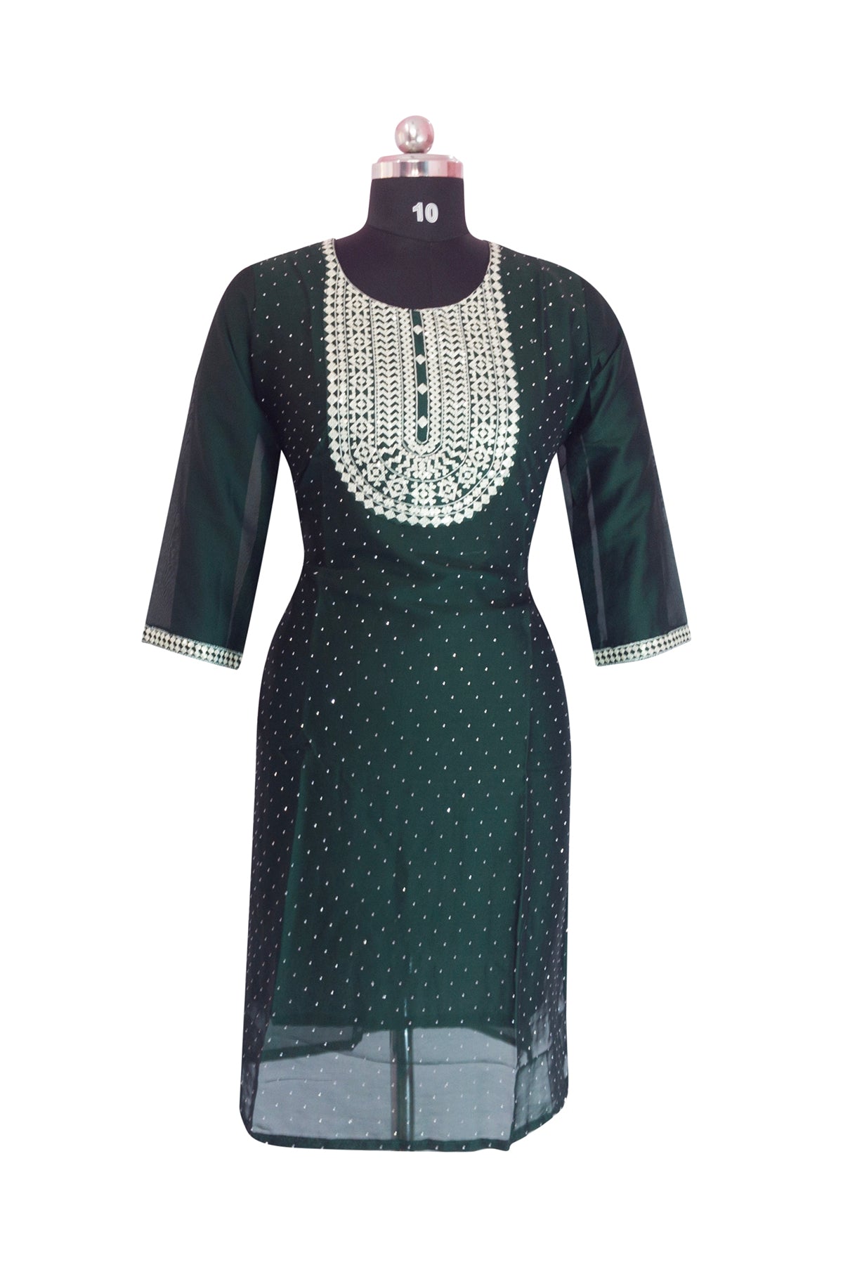 3\4 sleeve Long Kurta satin fabric