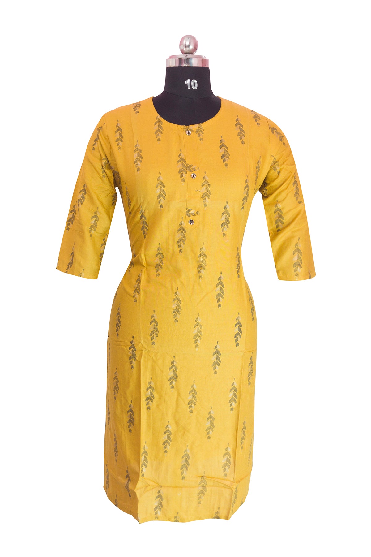 3\4  sleeve Kurta Set with Ethnic Palazzo Pants Rayon Fabric