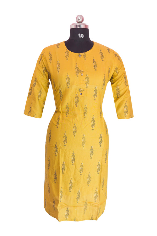 3\4  sleeve Kurta Set with Ethnic Palazzo Pants Rayon Fabric